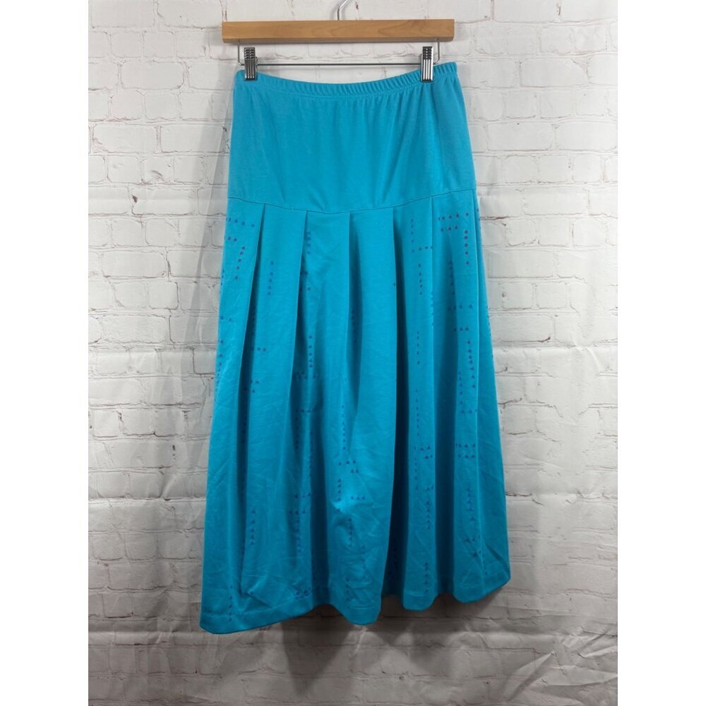 Nira Nira Skirt Womens Size Large Aqua Blue Iridescent Dots Mermaid Vibe Vintage